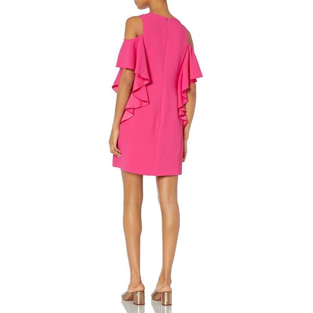 Trina Turk Sz. 8 NWT Pink Swizzle Lambada Cold Shoulder Dress - Picture 2 of 16